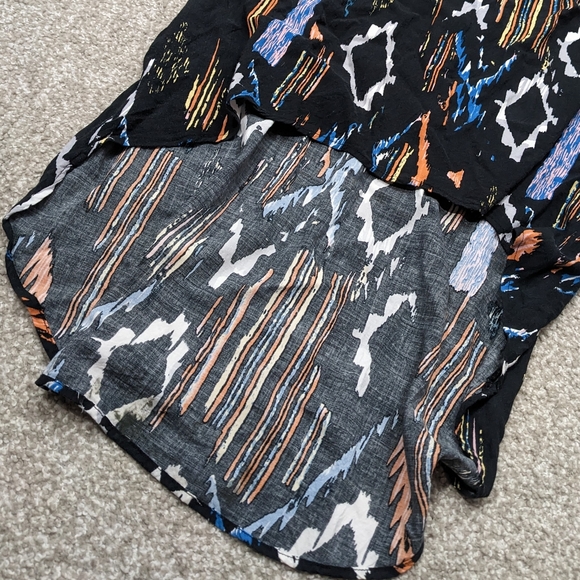 Dex high-low Navajo pattern black colourful midi sundress - Picture 5 of 11